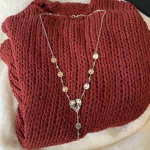 Sterling silver handmade artsy heart necklace